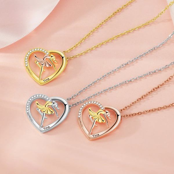 Ballet Girl Engraved Necklace